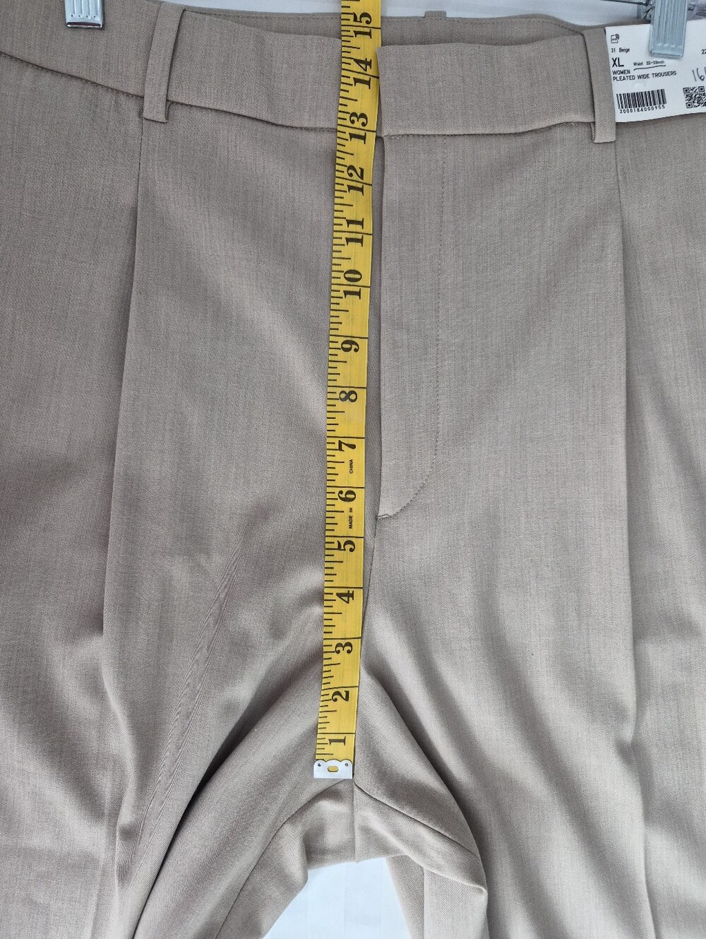 XL Uniqlo Womens Beige Pleated Wide Trousers - Picture 8 of 13